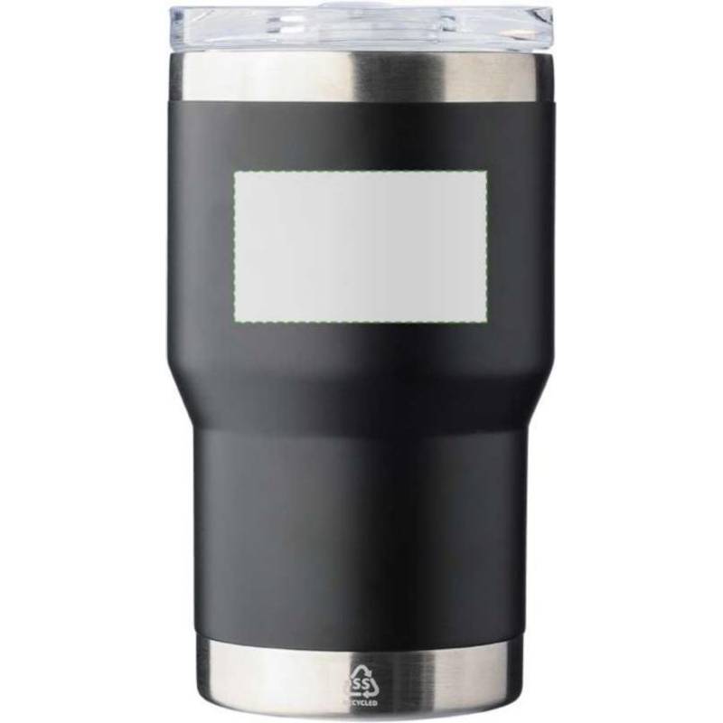 Dvojstenný cestovný hrnček z recyklovanej nehrdzavejúcej ocele (350 ml) Ayen, čierna Dvojstenný cestovný hrnček z recyklovanej nehrdzavejúcej ocele (350 ml) Ayen, čierna