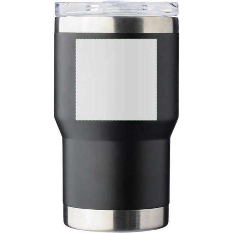 Dvojstenný cestovný hrnček z recyklovanej nehrdzavejúcej ocele (350 ml) Ayen, čierna Dvojstenný cestovný hrnček z recyklovanej nehrdzavejúcej ocele (350 ml) Ayen, čierna