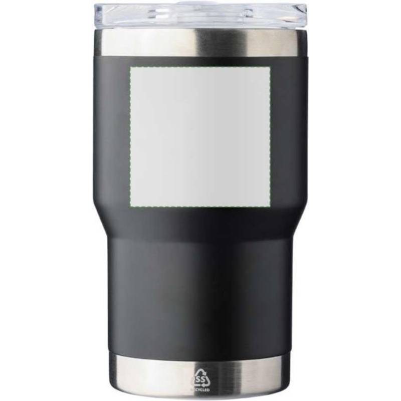 Dvojstenný cestovný hrnček z recyklovanej nehrdzavejúcej ocele (350 ml) Ayen, čierna Dvojstenný cestovný hrnček z recyklovanej nehrdzavejúcej ocele (350 ml) Ayen, čierna