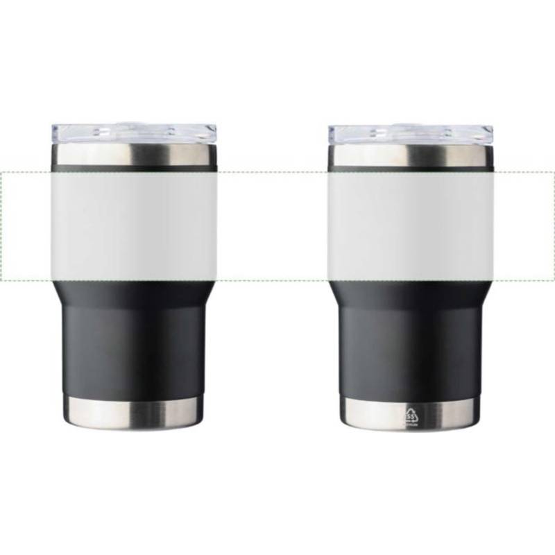 Dvojstenný cestovný hrnček z recyklovanej nehrdzavejúcej ocele (350 ml) Ayen, čierna Dvojstenný cestovný hrnček z recyklovanej nehrdzavejúcej ocele (350 ml) Ayen, čierna