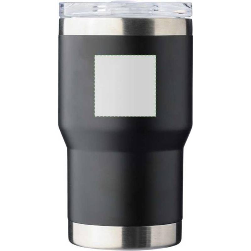 Dvojstenný cestovný hrnček z recyklovanej nehrdzavejúcej ocele (350 ml) Ayen, čierna Dvojstenný cestovný hrnček z recyklovanej nehrdzavejúcej ocele (350 ml) Ayen, čierna