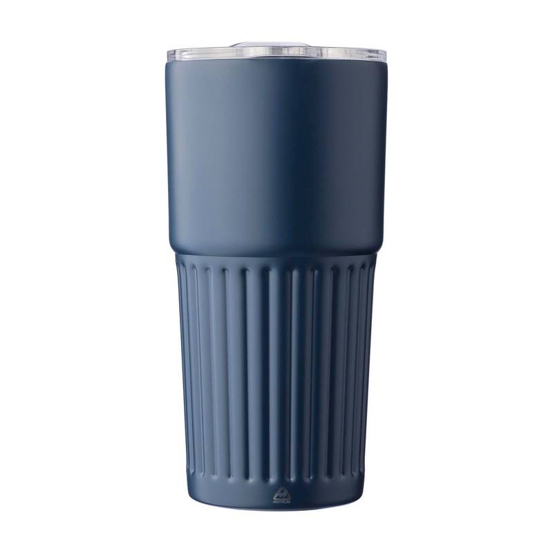 Hrnek na pití z recyklované nerezavějící oceli s dvojitou stěnou (500 ml) Kael, černá Hrnek na pití z recyklované nerezavějící oceli s dvojitou stěnou (500 ml) Kael, černá