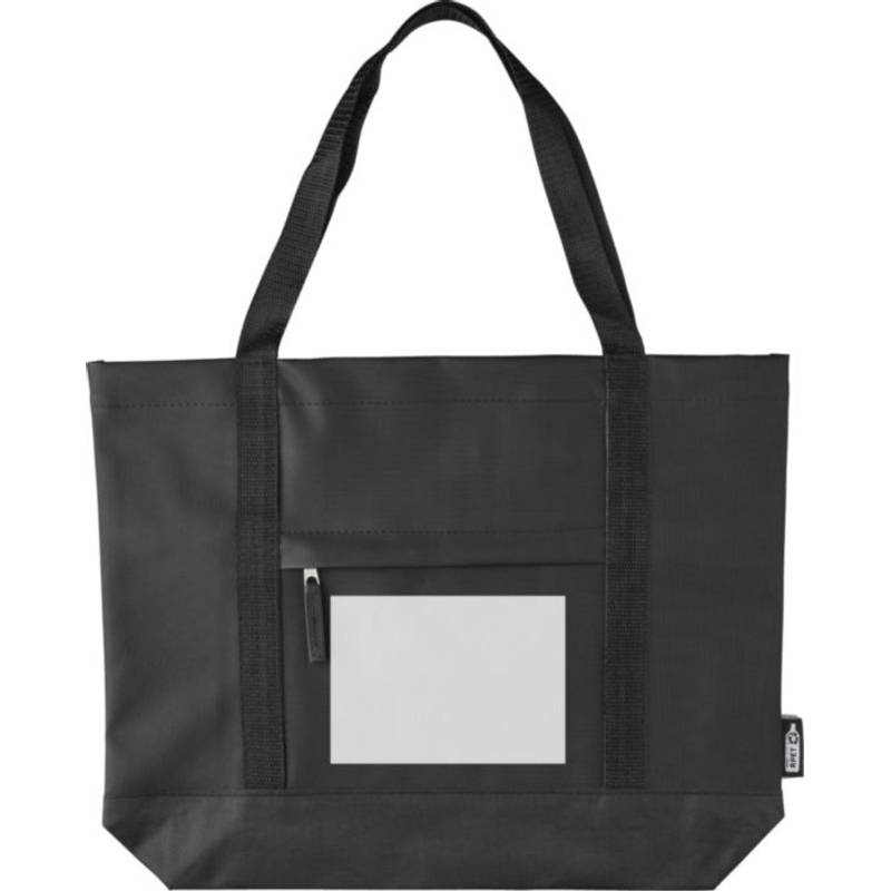 Nákupná taška z rPET polyesteru (600D) Lumi, čierna Nákupná taška z rPET polyesteru (600D) Lumi, čierna