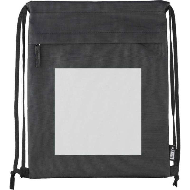 Batoh so sťahovacou šnúrkou z rPET polyesteru (600D) Auri, čierna Batoh so sťahovacou šnúrkou z rPET polyesteru (600D) Auri, čierna