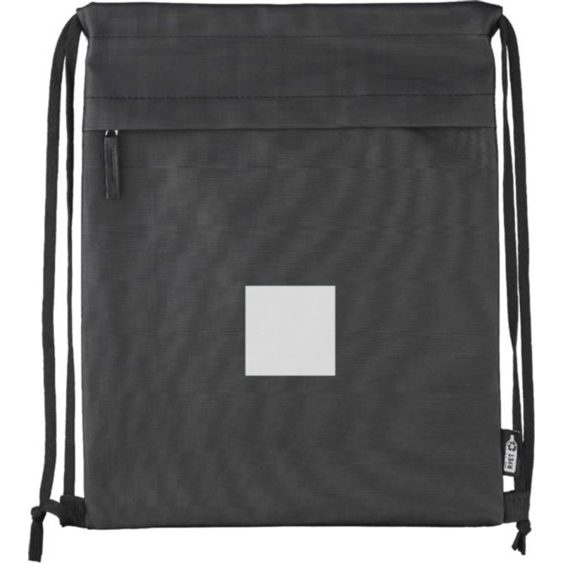 Batoh so sťahovacou šnúrkou z rPET polyesteru (600D) Auri, čierna Batoh so sťahovacou šnúrkou z rPET polyesteru (600D) Auri, čierna