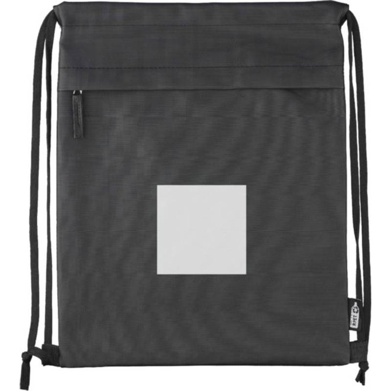 Batoh so sťahovacou šnúrkou z rPET polyesteru (600D) Auri, čierna Batoh so sťahovacou šnúrkou z rPET polyesteru (600D) Auri, čierna