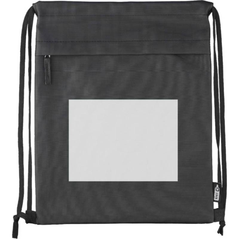 Batoh so sťahovacou šnúrkou z rPET polyesteru (600D) Auri, čierna Batoh so sťahovacou šnúrkou z rPET polyesteru (600D) Auri, čierna
