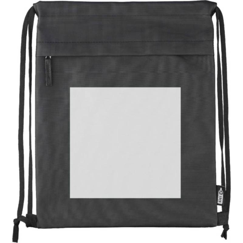 Batoh so sťahovacou šnúrkou z rPET polyesteru (600D) Auri, čierna Batoh so sťahovacou šnúrkou z rPET polyesteru (600D) Auri, čierna