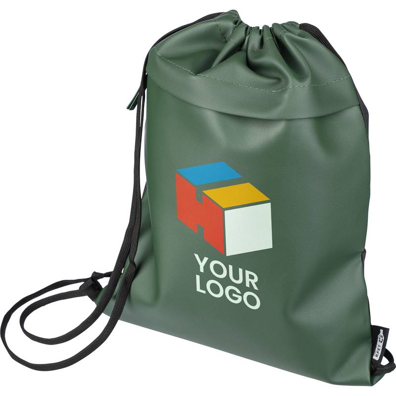 Batoh so sťahovacou šnúrkou z rPET polyesteru (600D) Auri, čierna Batoh so sťahovacou šnúrkou z rPET polyesteru (600D) Auri, čierna