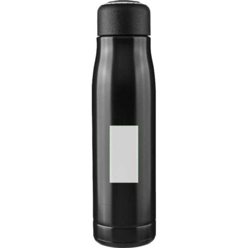 Dvojstenná fľaša na pitie z recyklovanej nehrdzavejúcej ocele (500 ml) Solene, čierna Dvojstenná fľaša na pitie z recyklovanej nehrdzavejúcej ocele (500 ml) Solene, čierna