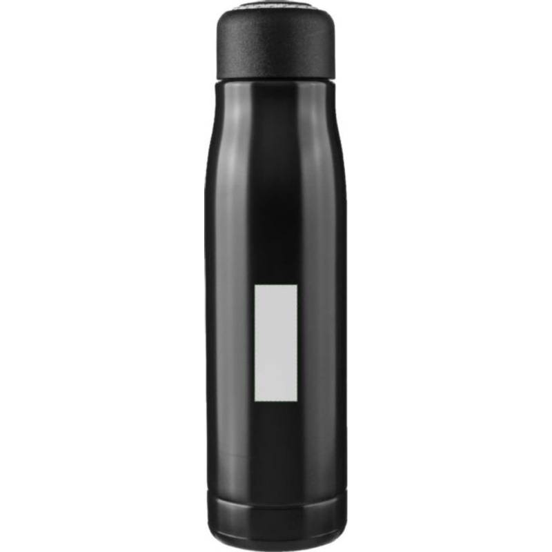 Dvojstenná fľaša na pitie z recyklovanej nehrdzavejúcej ocele (500 ml) Solene, čierna Dvojstenná fľaša na pitie z recyklovanej nehrdzavejúcej ocele (500 ml) Solene, čierna