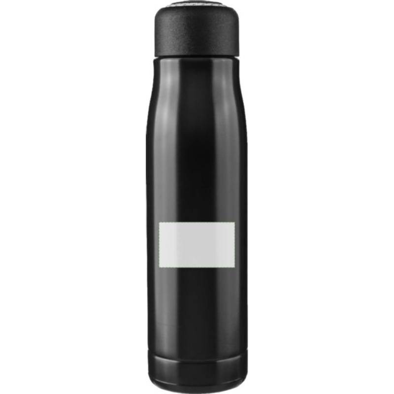 Dvojstenná fľaša na pitie z recyklovanej nehrdzavejúcej ocele (500 ml) Solene, čierna Dvojstenná fľaša na pitie z recyklovanej nehrdzavejúcej ocele (500 ml) Solene, čierna