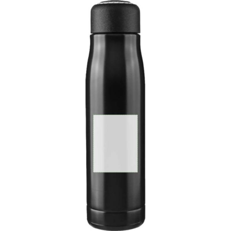 Dvojstenná fľaša na pitie z recyklovanej nehrdzavejúcej ocele (500 ml) Solene, čierna Dvojstenná fľaša na pitie z recyklovanej nehrdzavejúcej ocele (500 ml) Solene, čierna