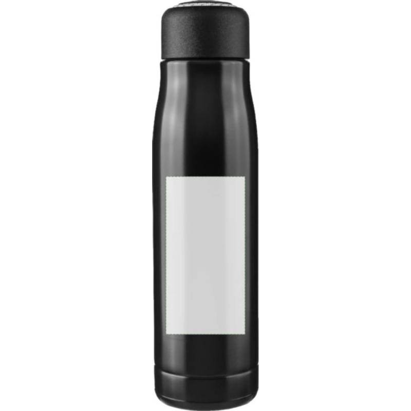 Dvojstenná fľaša na pitie z recyklovanej nehrdzavejúcej ocele (500 ml) Solene, čierna Dvojstenná fľaša na pitie z recyklovanej nehrdzavejúcej ocele (500 ml) Solene, čierna