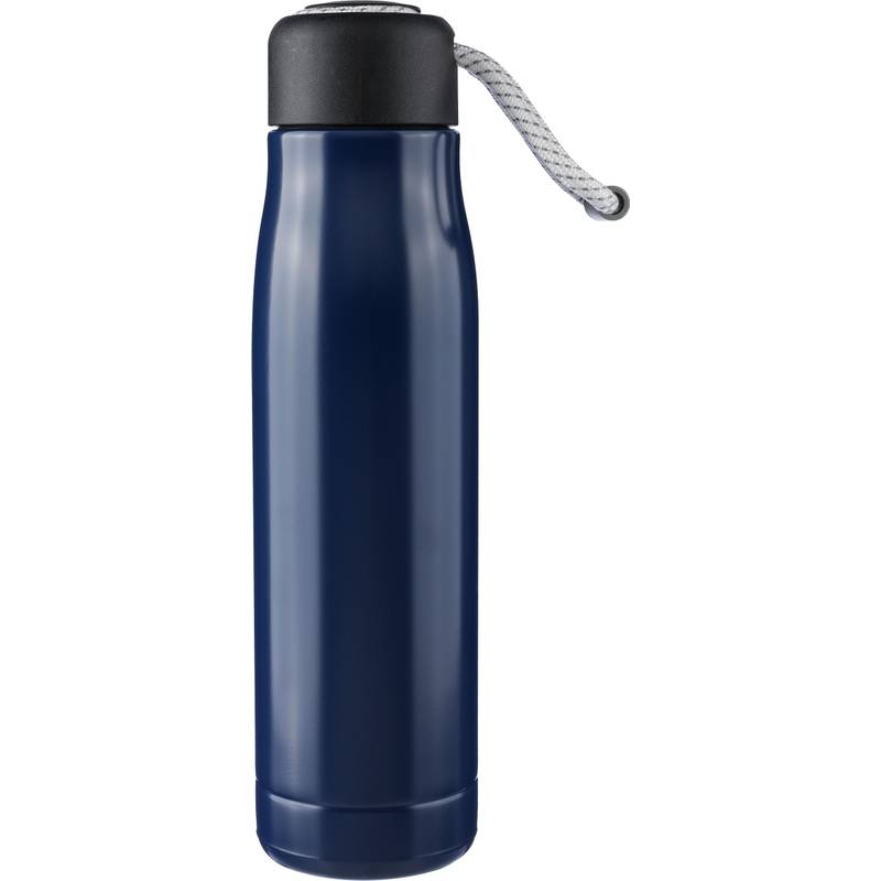 Dvojstenná fľaša na pitie z recyklovanej nehrdzavejúcej ocele (500 ml) Solene, čierna Dvojstenná fľaša na pitie z recyklovanej nehrdzavejúcej ocele (500 ml) Solene, čierna