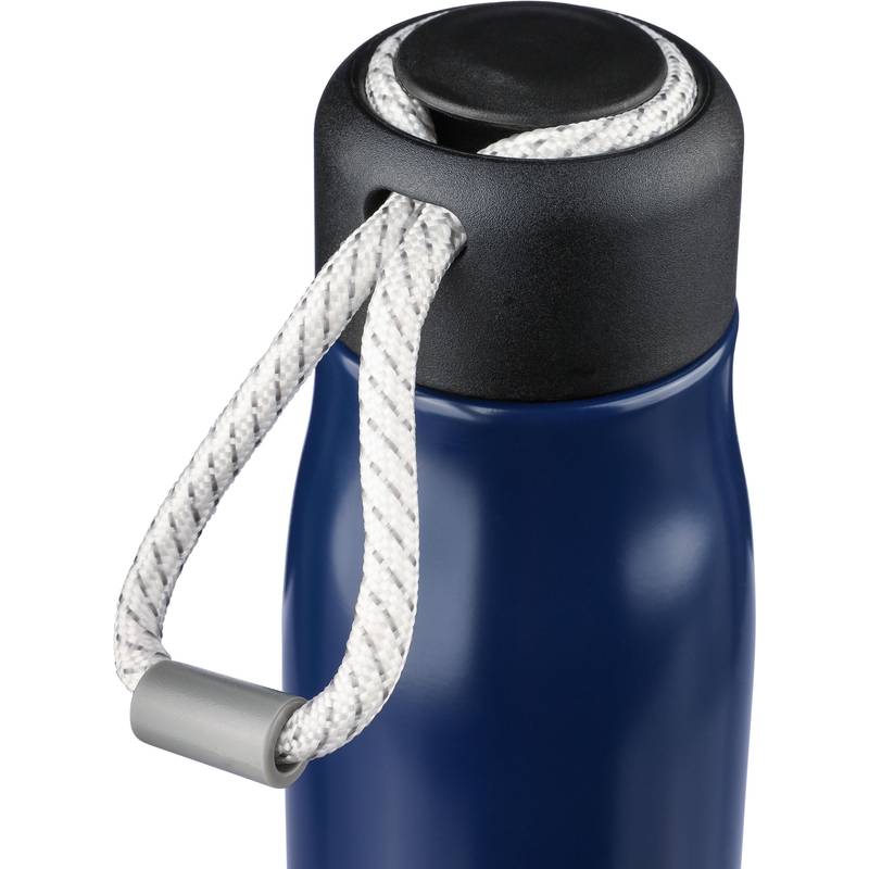 Dvojstenná fľaša na pitie z recyklovanej nehrdzavejúcej ocele (500 ml) Solene, čierna Dvojstenná fľaša na pitie z recyklovanej nehrdzavejúcej ocele (500 ml) Solene, čierna