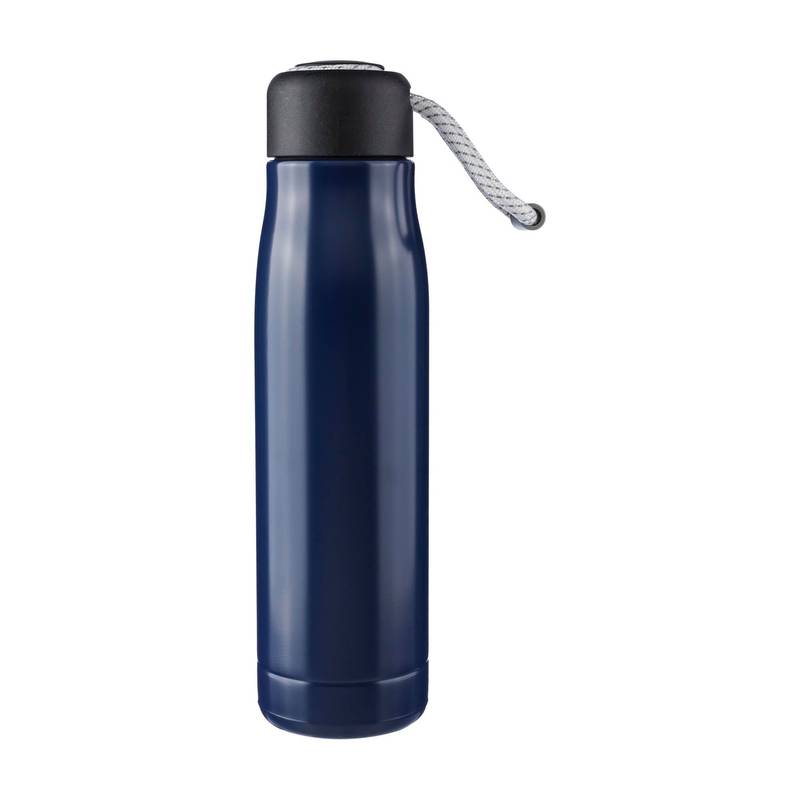 Dvojstenná fľaša na pitie z recyklovanej nehrdzavejúcej ocele (500 ml) Solene, čierna Dvojstenná fľaša na pitie z recyklovanej nehrdzavejúcej ocele (500 ml) Solene, čierna