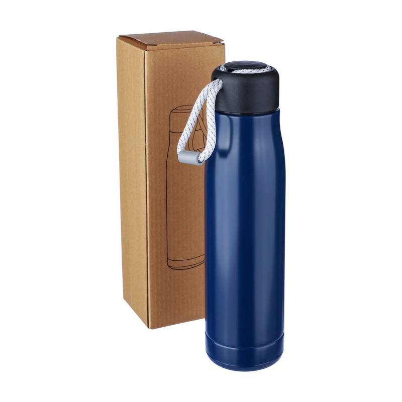 Dvojstenná fľaša na pitie z recyklovanej nehrdzavejúcej ocele (500 ml) Solene, čierna Dvojstenná fľaša na pitie z recyklovanej nehrdzavejúcej ocele (500 ml) Solene, čierna