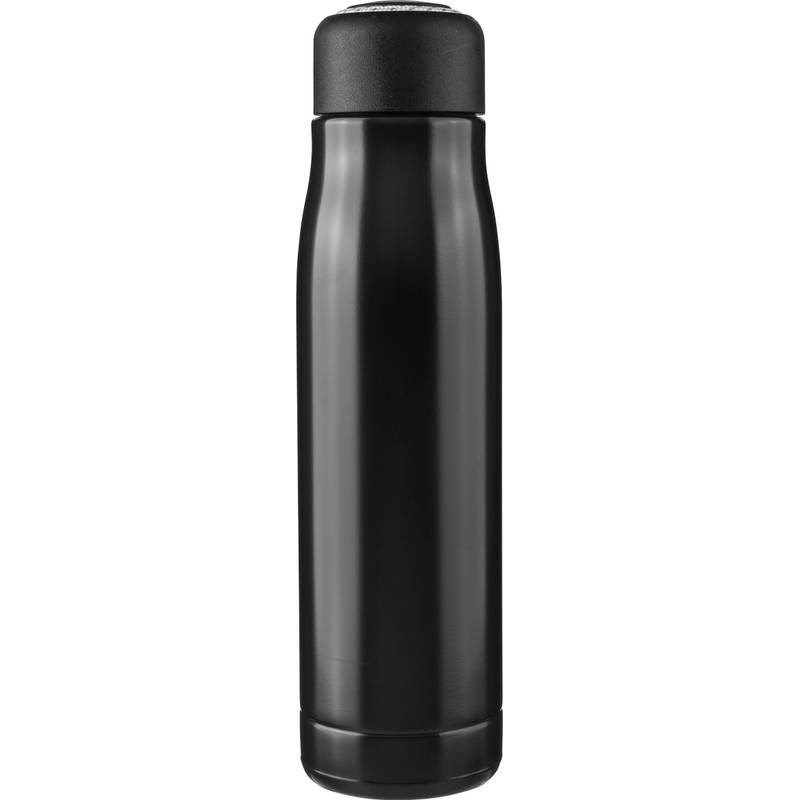 Dvojstenná fľaša na pitie z recyklovanej nehrdzavejúcej ocele (500 ml) Solene, čierna Dvojstenná fľaša na pitie z recyklovanej nehrdzavejúcej ocele (500 ml) Solene, čierna