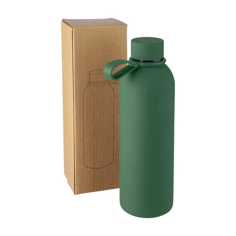 Dvojstenná fľaša na pitie z recyklovaného nehrdzavejúceho kovu (500 ml) Sena, zelená Dvojstenná fľaša na pitie z recyklovaného nehrdzavejúceho kovu (500 ml) Sena, zelená