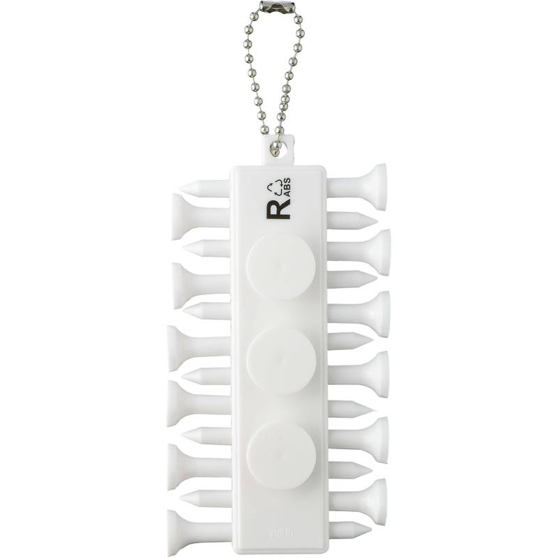 Sada golfových odpališť z recyklovaného ABS Aveline, biela Sada golfových odpališť z recyklovaného ABS Aveline, biela