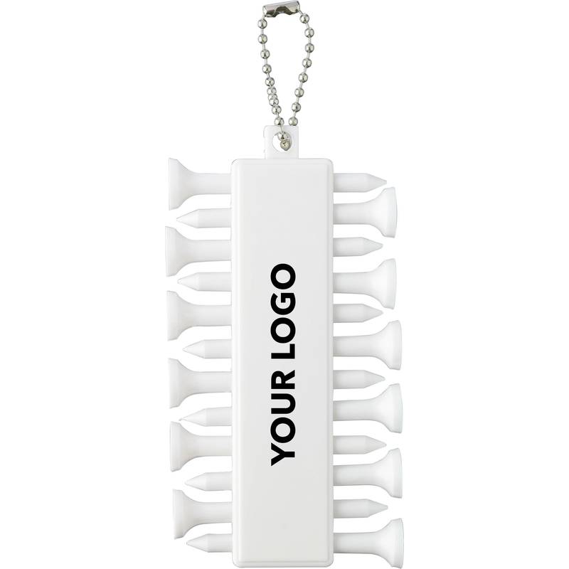 Sada golfových odpališť z recyklovaného ABS Aveline, biela Sada golfových odpališť z recyklovaného ABS Aveline, biela