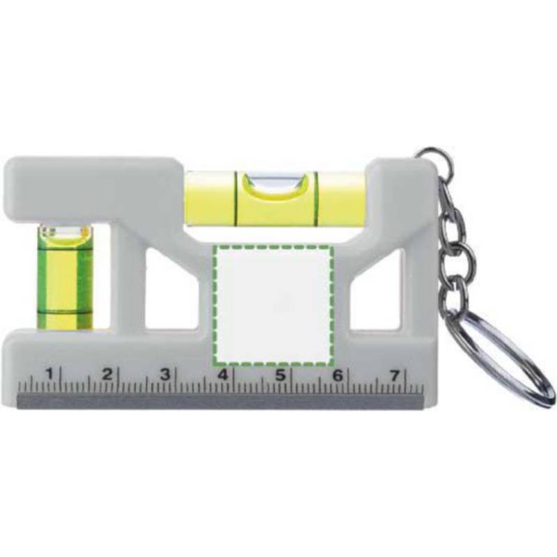 Kľúčenka s vodováhou z recyklovaného ABS materiálu Indira, čierna Kľúčenka s vodováhou z recyklovaného ABS materiálu Indira, čierna