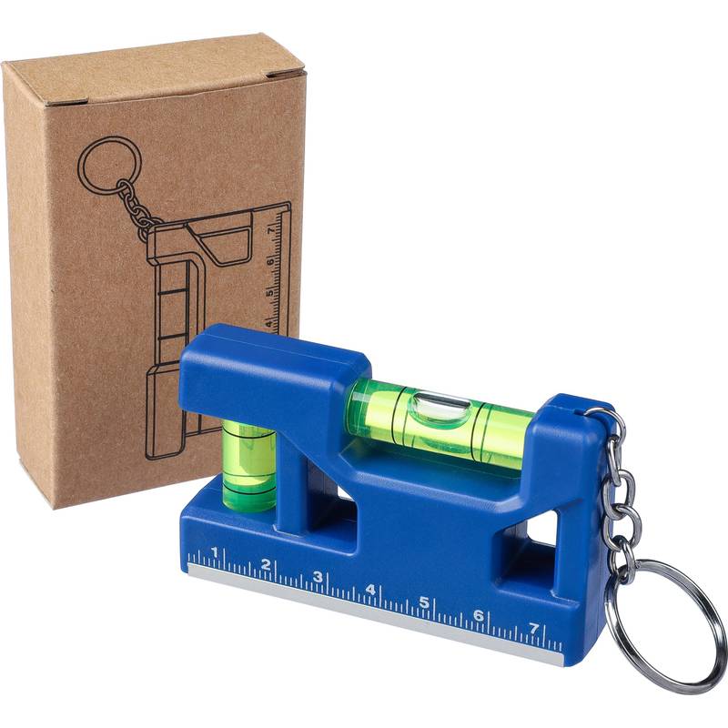 Kľúčenka s vodováhou z recyklovaného ABS materiálu Indira, čierna Kľúčenka s vodováhou z recyklovaného ABS materiálu Indira, čierna