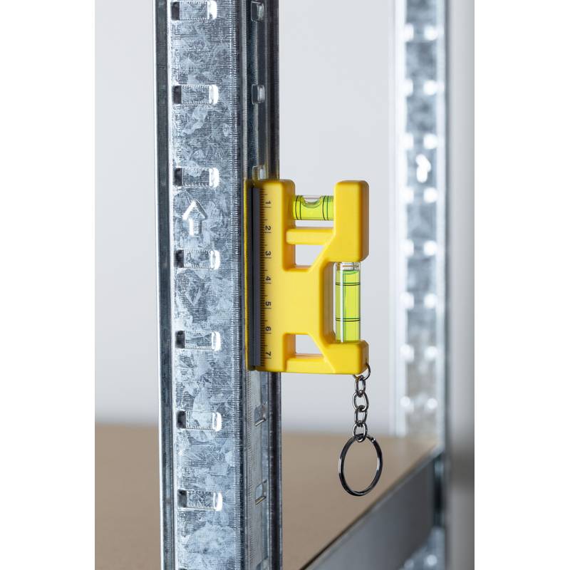 Kľúčenka s vodováhou z recyklovaného ABS materiálu Indira, čierna Kľúčenka s vodováhou z recyklovaného ABS materiálu Indira, čierna