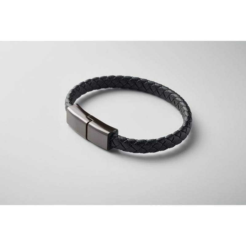 Pletený náramok a kábel type-C, čierna Pletený náramok a kábel type-C, čierna