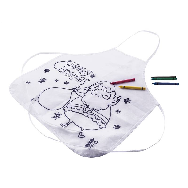 Julfar Cook vánoční zástěra pro děti k vybarvení, bílá Julfar Cook vánoční zástěra pro děti k vybarvení, bílá