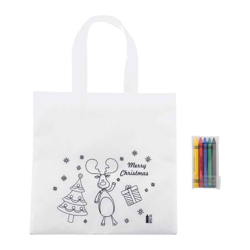 Julfar Shop vianočná taška na vyfarbenie, biela Julfar Shop vianočná taška na vyfarbenie, biela