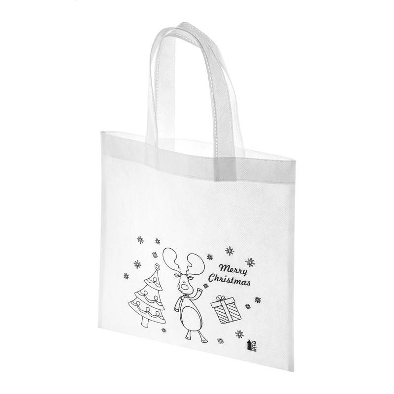 Julfar Shop vianočná taška na vyfarbenie, biela Julfar Shop vianočná taška na vyfarbenie, biela