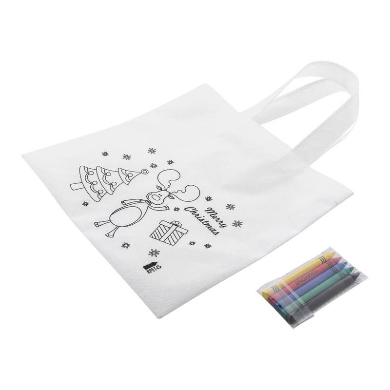 Julfar Shop vianočná taška na vyfarbenie, biela Julfar Shop vianočná taška na vyfarbenie, biela