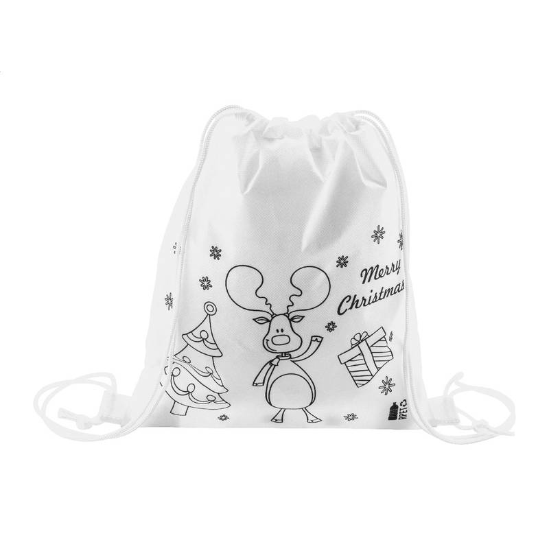 Julfar Bag A vánoční vak ke stažení šňůrkou na vybarvení, bílá Julfar Bag A vánoční vak ke stažení šňůrkou na vybarvení, bílá