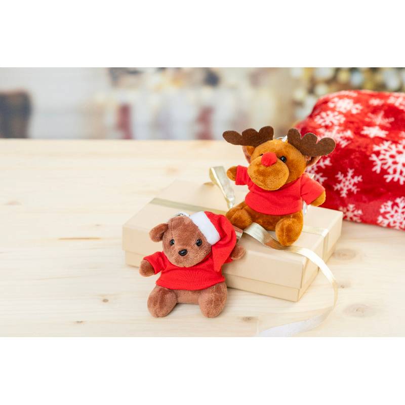 Julren plyšový vianočný prívesok na kľúče so sobom, viacfarebná Julren plyšový vianočný prívesok na kľúče so sobom, viacfarebná