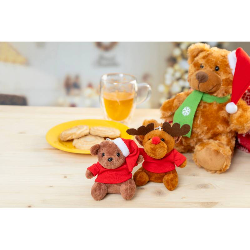 Julren plyšový vianočný prívesok na kľúče so sobom, viacfarebná Julren plyšový vianočný prívesok na kľúče so sobom, viacfarebná