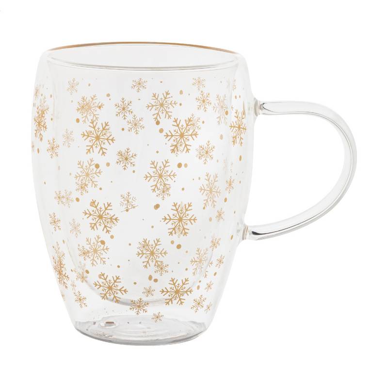 Snostro vianočný sklenený termohrnček, transparentná Snostro vianočný sklenený termohrnček, transparentná