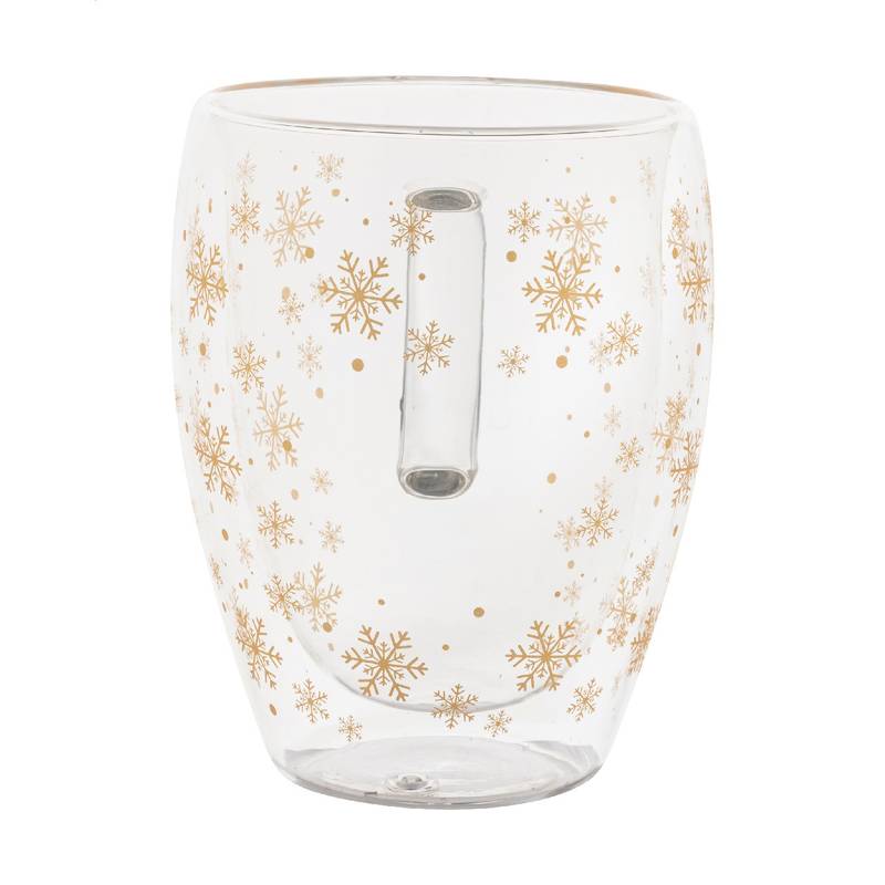 Snostro vianočný sklenený termohrnček, transparentná Snostro vianočný sklenený termohrnček, transparentná