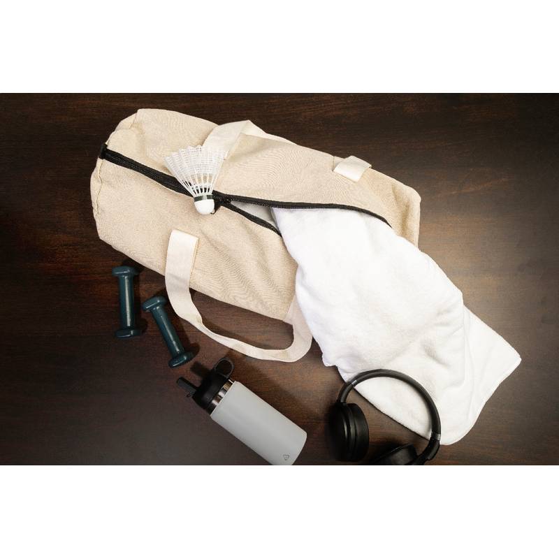 Rekan Duff sportovní taška z recyklovaného plátna, hnědá Natural Rekan Duff sportovní taška z recyklovaného plátna, hnědá Natural