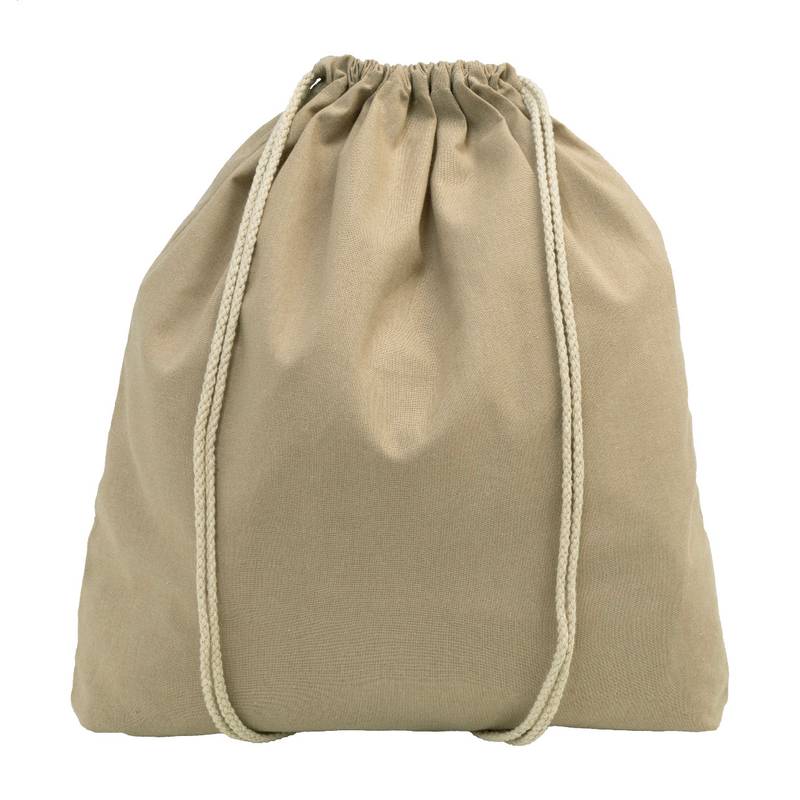 Dropex vak se stahovací šňůrkou z recyklované bavlny, hnedá Natural Dropex vak se stahovací šňůrkou z recyklované bavlny, hnedá Natural