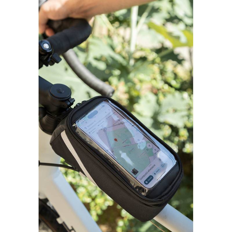 Velofon púzdro na mobil na bicykel z RPET, čierna Velofon púzdro na mobil na bicykel z RPET, čierna