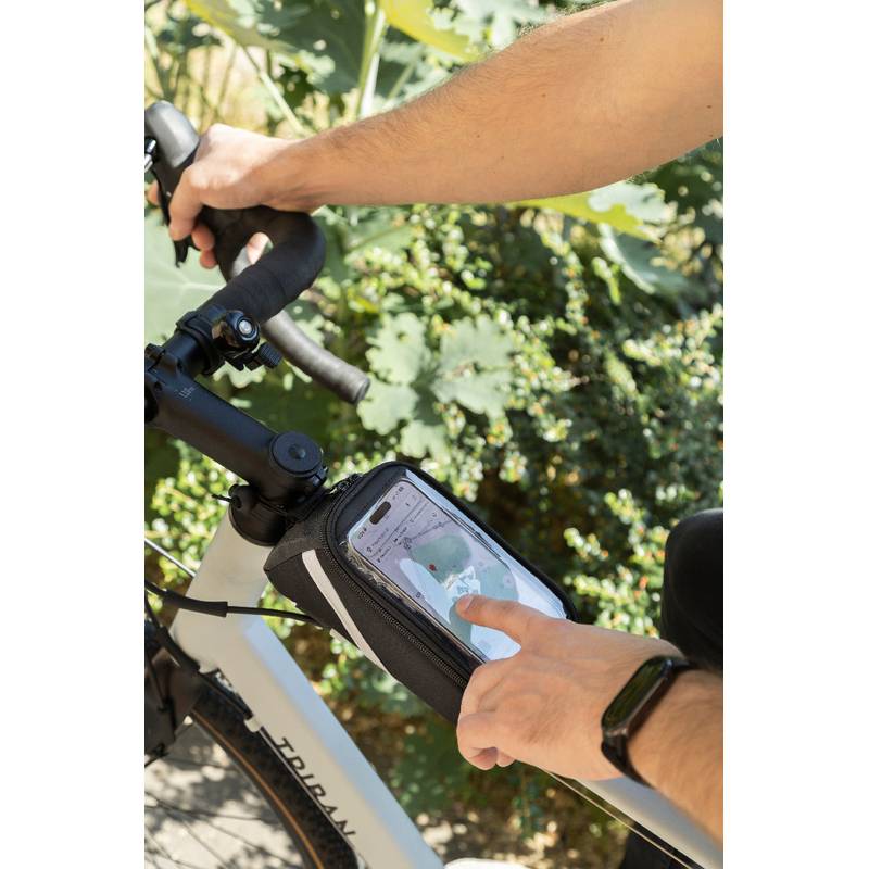 Velofon púzdro na mobil na bicykel z RPET, čierna Velofon púzdro na mobil na bicykel z RPET, čierna