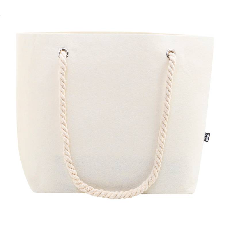 Refelt Beach plážová taška z RPET, hnědá Natural Refelt Beach plážová taška z RPET, hnědá Natural