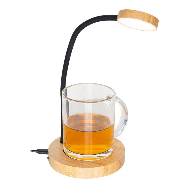 SipLight stolná lampa s ohrievačom hrnčekov, hnedá Natural SipLight stolná lampa s ohrievačom hrnčekov, hnedá Natural