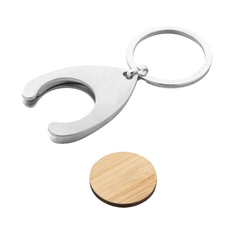 Zoinc prívesok na kľúče z RPU so žetónom na vozíku, hnedá Natural Zoinc prívesok na kľúče z RPU so žetónom na vozíku, hnedá Natural