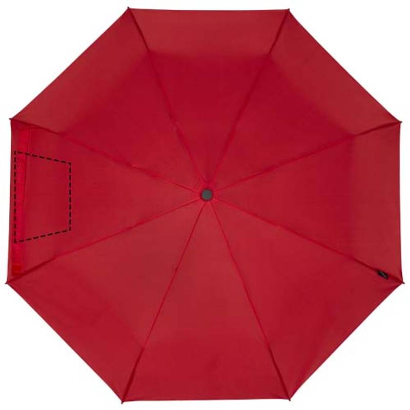 Skladací vetruodolný dáždnik Birgit 21'' z recyklovaného PET materiálu, červená Skladací vetruodolný dáždnik Birgit 21'' z recyklovaného PET materiálu, červená