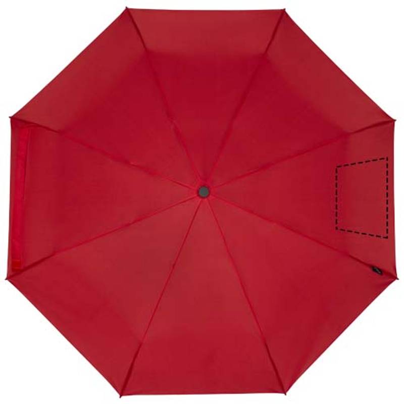 Skladací vetruodolný dáždnik Birgit 21'' z recyklovaného PET materiálu, červená Skladací vetruodolný dáždnik Birgit 21'' z recyklovaného PET materiálu, červená