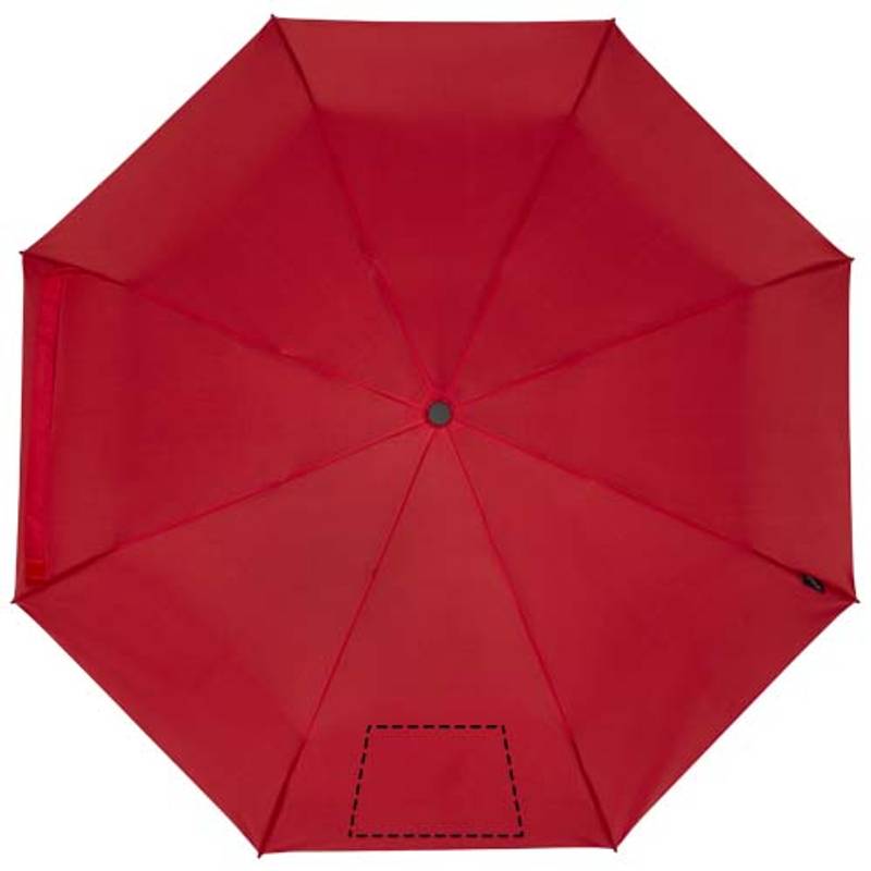 Skladací vetruodolný dáždnik Birgit 21'' z recyklovaného PET materiálu, červená Skladací vetruodolný dáždnik Birgit 21'' z recyklovaného PET materiálu, červená