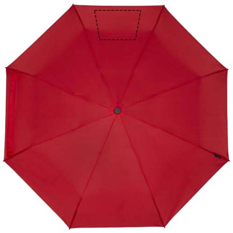 Skladací vetruodolný dáždnik Birgit 21'' z recyklovaného PET materiálu, červená Skladací vetruodolný dáždnik Birgit 21'' z recyklovaného PET materiálu, červená